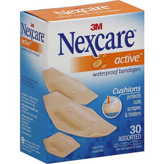Picture of Nexcare Active Bandages Waterproof Assorted 30 Ct