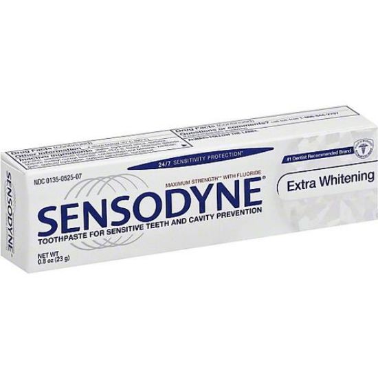 Picture of Sensodyne Toothpaste With Fluoride Maximum Strength Extra Whitening 0.8 Oz