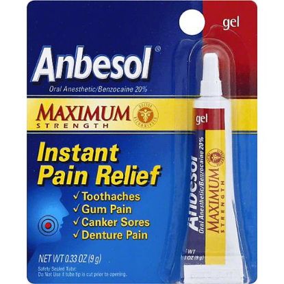 Picture of Anbesol Oral Anesthetic Maximum Strength Instant Pain Relief Gel 0.41 Oz