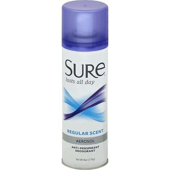Picture of Sure Anti-perspirant Deodorant Aerosol Regular Scent 6 Oz