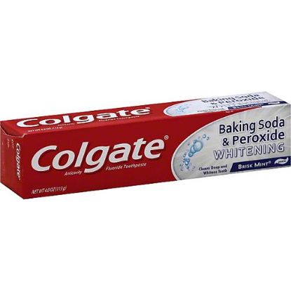 Picture of Colgate Baking Soda & Peroxide Whitening Fluoride Toothpaste Brisk Mint 4 Oz