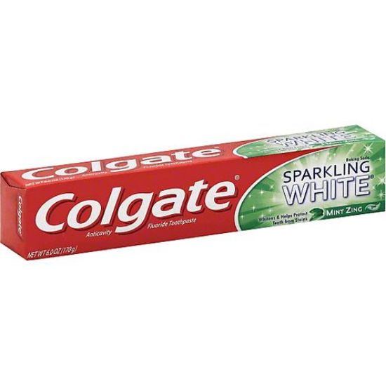 Picture of Colgate Baking Soda Sparkling White Fluoride Toothpaste Mint Zing 6 Oz