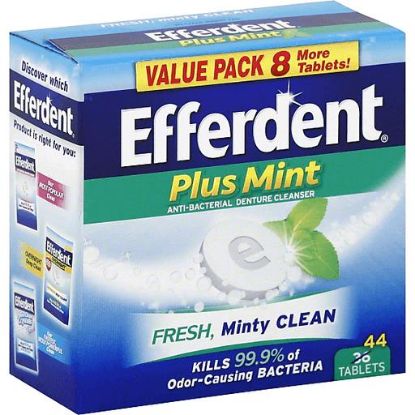 Picture of Efferdent Denture Cleanser Anti-bacterial Tablets Plus Mint Value Pack 44 Ct