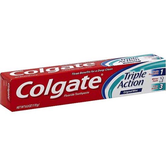 Picture of Colgate Triple Action Fluoride Toothpaste Original Mint 6 Oz