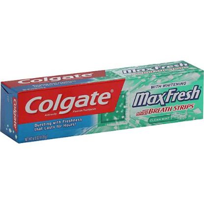 Picture of Colgate Maxfresh Toothpaste Fluoride Clean Mint Whitening Breath Strips 6 Oz