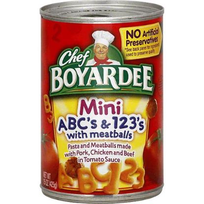 Picture of Chef Boyardee Abc/'s & 123/'s Mini With Meatballs 15 Oz