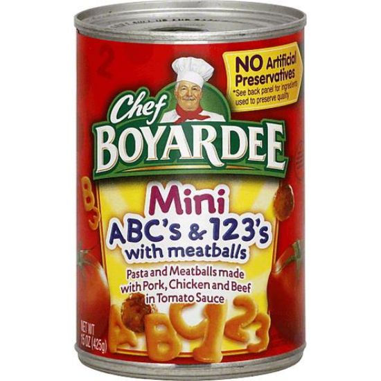Picture of Chef Boyardee Abc/'s & 123/'s Mini With Meatballs 15 Oz