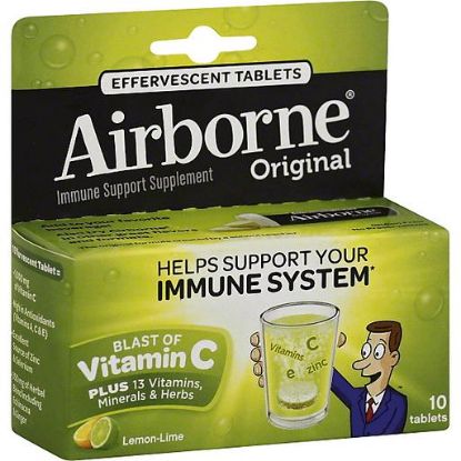Picture of Airborne Effervescent Tablets With Vitamin C - Lemon Lime 10 Ct