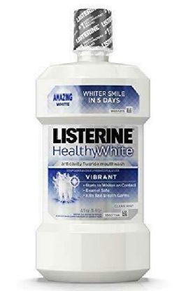Picture of Listerine Healthywhite Anticavity Fluoride Mouthwash Restoring Clean Mint 473 Ml