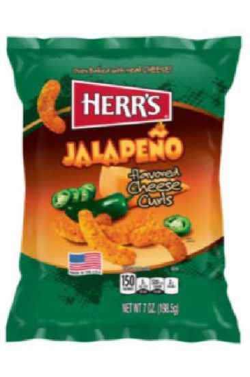 Picture of Herr/'s Jalapeno Poppers Cheese Curls 6.05 Oz