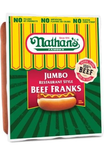 Picture of Nathan/'s Jumbo Restaurant Style Beef Franks 12 Oz
