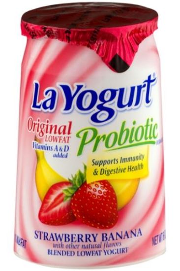 Picture of La Yogurt Low Fat Probiotic Strawberry Banana Yogurt 6 Oz