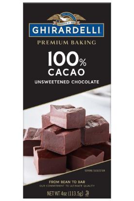 Picture of Ghiradelli 100% Cacao Unsweetened Chocolate 4 Oz
