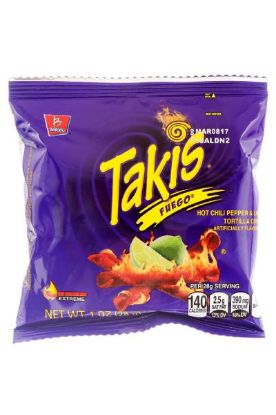 Picture of Takis Fuego Hot Chili Pepper & Lime Tortilla Chips 1 Oz