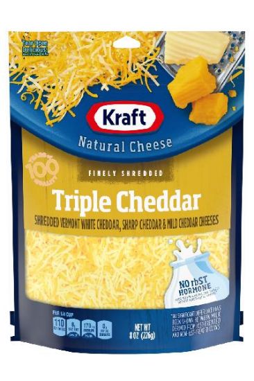 Picture of Kraft Finely Shredded Triple Cheddar 8 Oz