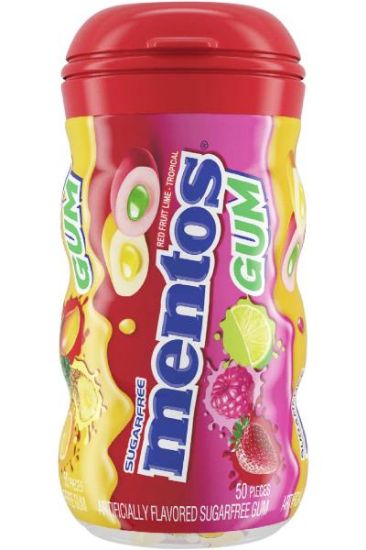 Picture of Mentos Tropical Artificially Flav Gum 3.53 Oz