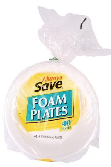 Picture of Always Save Foam Plates 9 Inch 40 Ct