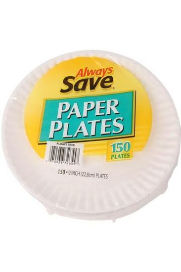 Picture of Always Save Paper Plates Microwave Safe 9in 150 Ct