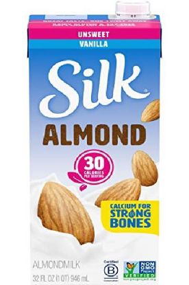 Picture of Silk Almond Vanilla Unsweet Milk 32 Oz