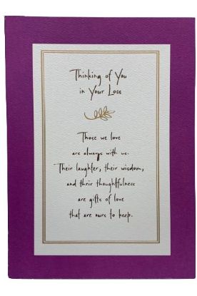 Picture of American Greetings Thinking Of You In Your Loss Sympathy Card 1 Pc