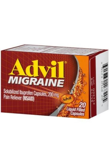 Picture of Advil Migraine Ibuprofen Solubilized Liquid Filled Caps. 20 Tablet