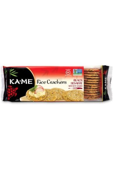 Picture of Ka Me Rice Crackers Black Sesame And Soy Sauce 3.5 Oz