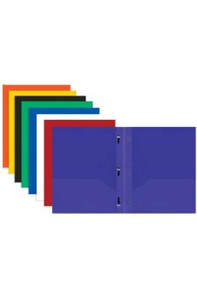 Picture of Creative Color 2 Pocket Poly Portfolio With 3 Prongs 1 Pc