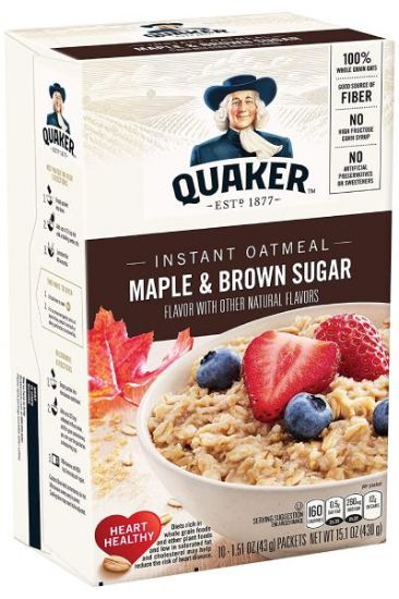 Picture of Quaker Instant Oatmeal Maple & Brown Sugar 15.10 Oz