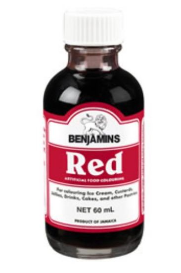 Picture of Benjamins Red Food Coloring 60 Ml