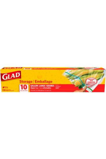 Picture of Glad Storage Gallon Zipper Bags 10 Bags