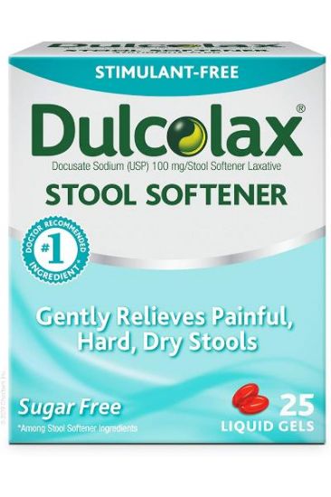 Picture of Dulcolax Stool Softener Gently Relieves Painful Hard Dry 25 Ct