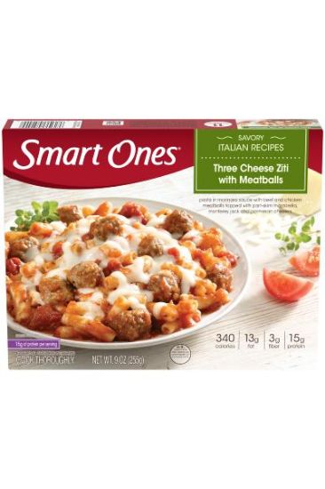 Picture of Smart Ones Three Cheese Ziti With Meatballs 9 Oz