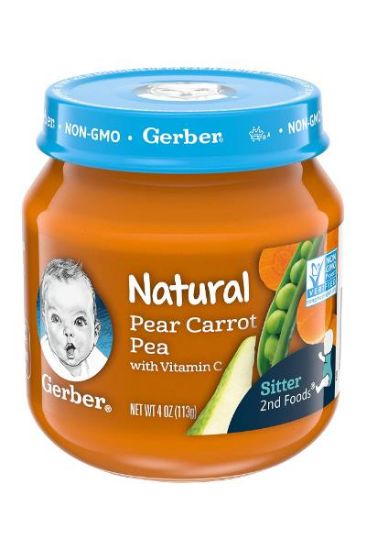 Picture of Gerber Natural Pear Carrot Pea 2 Food 4 Oz