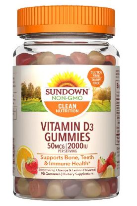 Picture of Sun Down Vitamin D3 Gummies 50mcg 2000iu 90 Ct