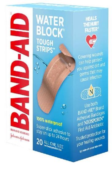 Picture of Johnson & Johnson Water Block Tough Strips Bandage 20 Pc