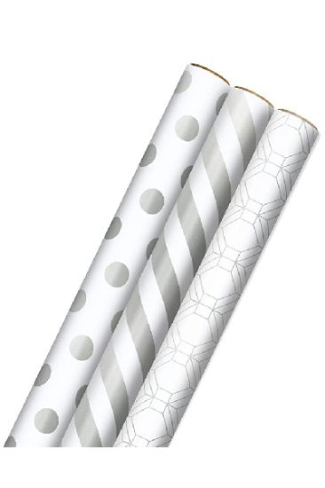 Picture of American Greetings Silver Gift Wrap 1 Pc