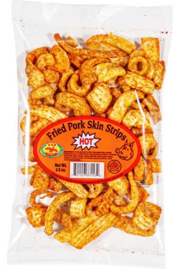 Picture of Dragonfly Fried Pork Skin Strips (Hot) 2.5 Oz