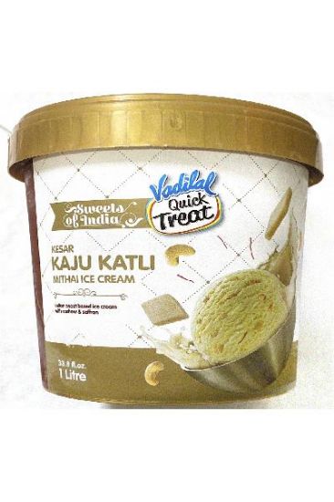 Picture of Vadilal Kesar Kaju Katli Mithai Ice Cream 1 Litre
