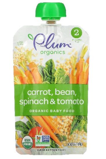 Picture of Plum Organics Carrot Bean Spinach & Tomato Stage 2 (6mos Up) 3.50 Oz