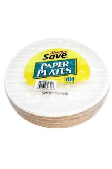Picture of Always Save Paper Plates 9 Inch 100 Ct