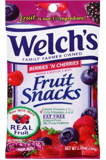 Picture of Welch/'s Fruit Snacks Berries & Cherries 2.25 Oz