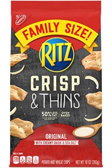Picture of Ritz Crisp & Thins Original With Creamy Onion Sea Salt 7.1 Oz