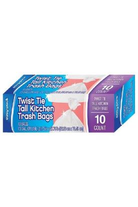 Picture of Easy Pack Twist Tie Tall Kitchen Trash Bags 10 Ct