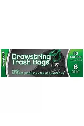 Picture of Easy Pack Drawstring Trash Bags 6 Ct