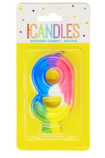 Picture of Unique No.9 Birthday Candle 1 Pc