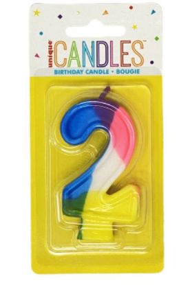 Picture of Unique No.2 Birthday Candle 1 Pc