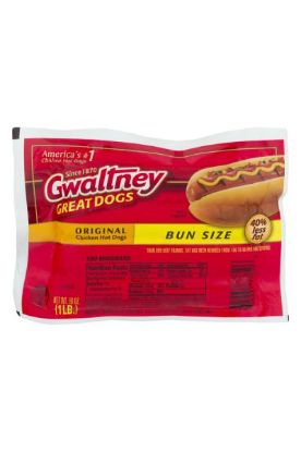 Picture of Gwaltney Great Hot Dogs Original Bun Size 16 Oz