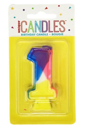 Picture of Unique 1 No. Birthday Candle 1 Pc