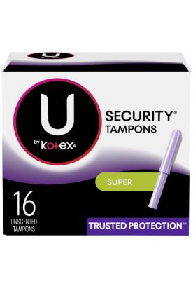 Picture of Kotex Unsented Tampons Plastic Applicator Super 16 Pc