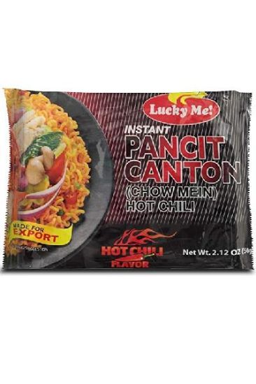 Picture of Lucky Me! Pancit Canton Hot Chili Chow Mein Noodles 2.12 Oz